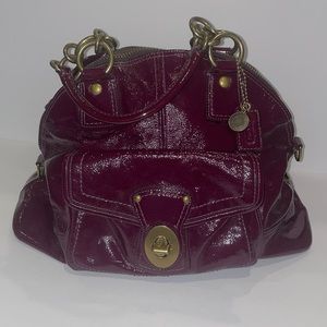Coach Francine bag in purple patent leather